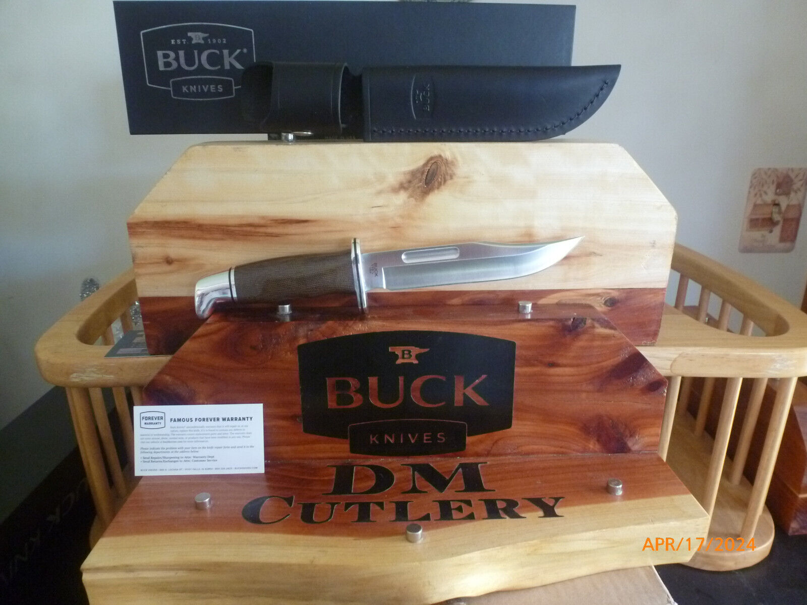 Buck 119 GRS1-B Pro Special Micarta S35VN Blade Knife W/Leather Sheath - NIB