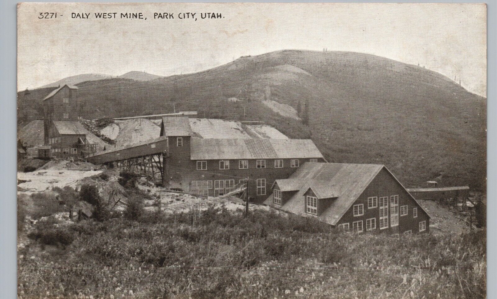 DALY WEST MINE c1910 park city ut original antique postcard utah mining history