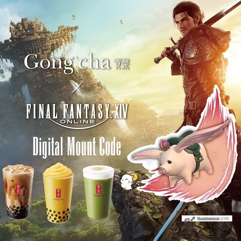 FFXIV - FF14 x Gong Cha Porxie King Mount Code | LIMITED