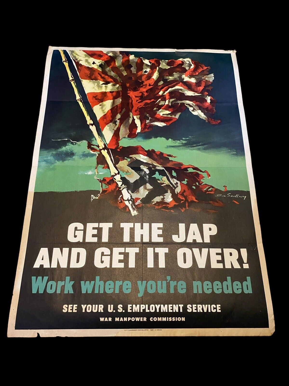 Original WW2 Poster - World War 2 - WWII Saalburg 1945 Propaganda Poster