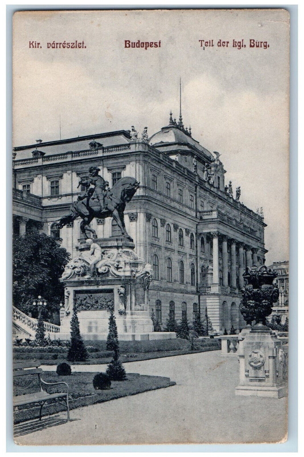 Budapest Hungary Postard Kir. Varreszlet Part of Royal Family Castle 1930