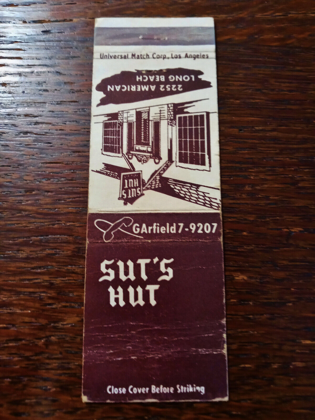 Vintage Matchcover: Sut\'s Hut, Long Beach, CA