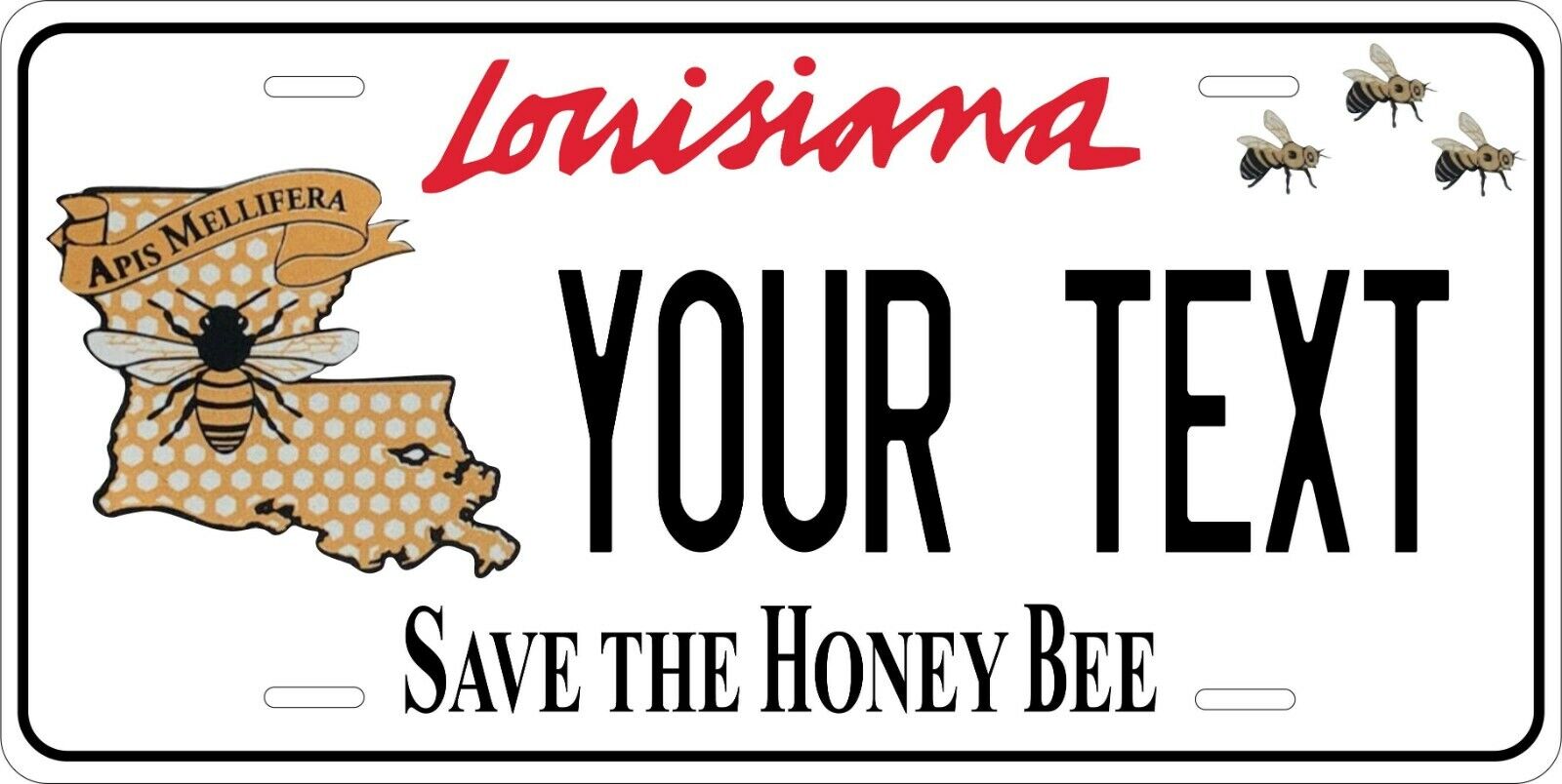 Louisiana Save Bee License Plate Personalized Custom Auto Bike Motorcycle 