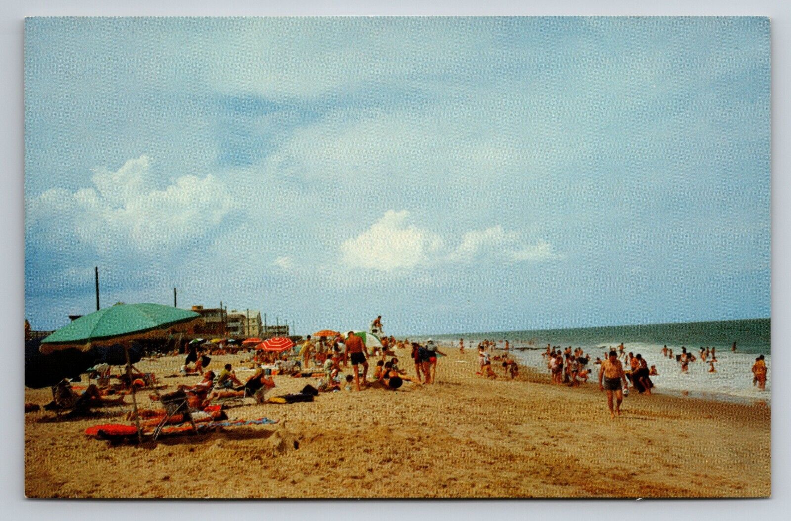 Relaxing At Rehoboth Beach Delaware Vintage Unposted Postcard