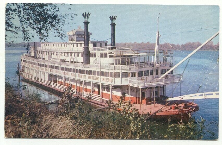 Stern-Wheeler Mississippi River Boat Postcard