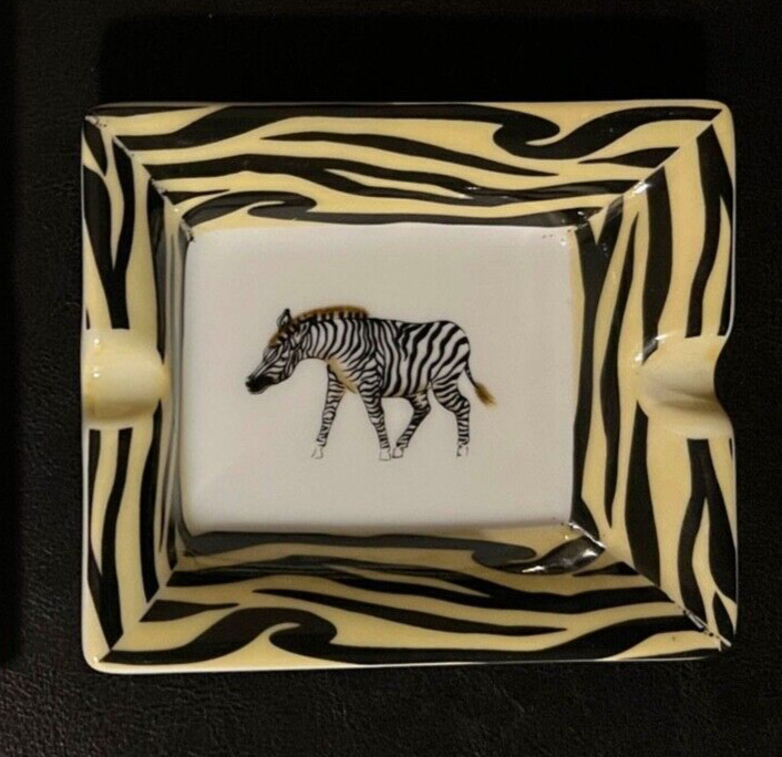 Ashtray Ceramic Animal Print Zebra Pattern 4.5\