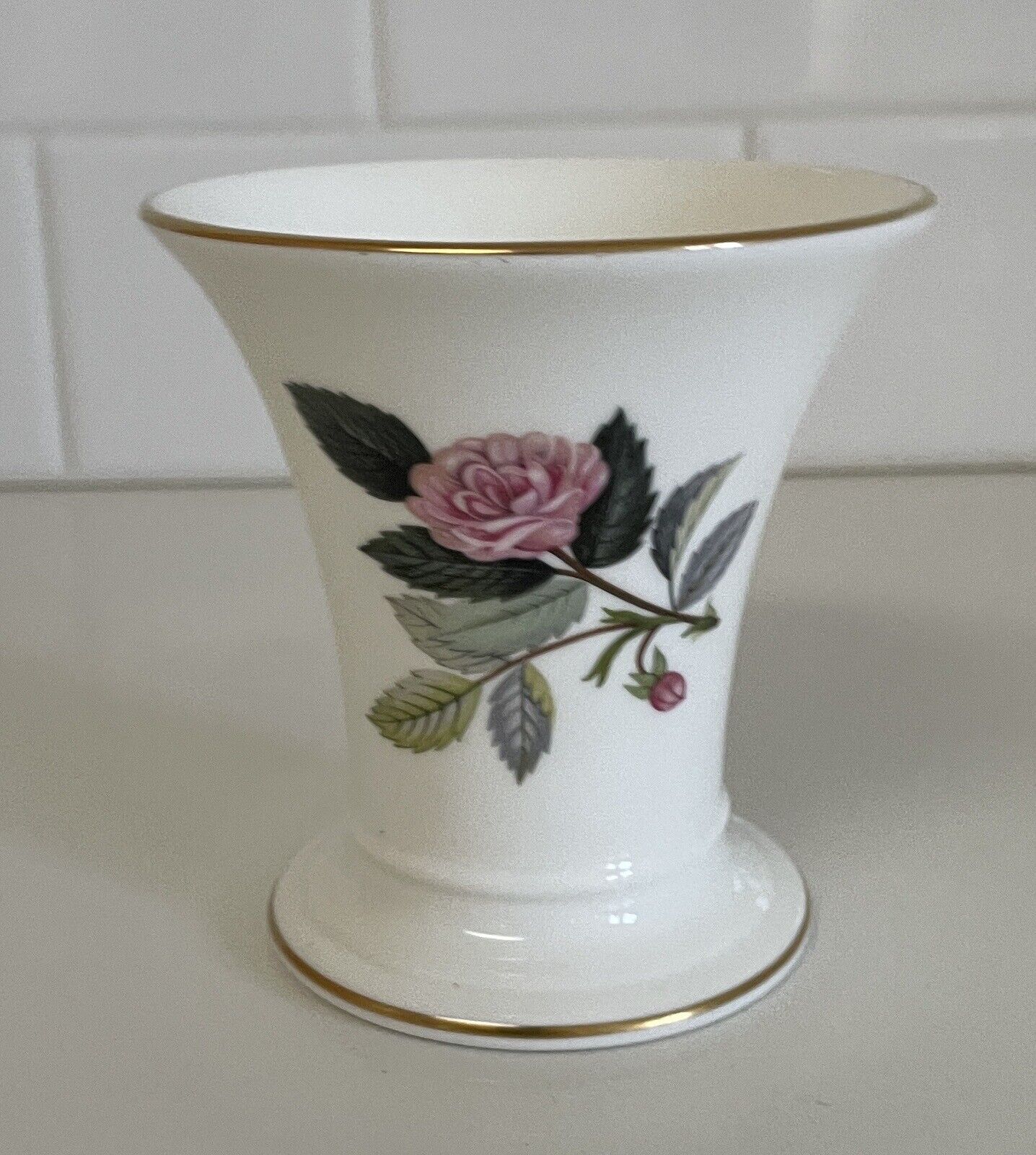 Vintage Wedgwood Bone China England Small Vase Hathaway Collection