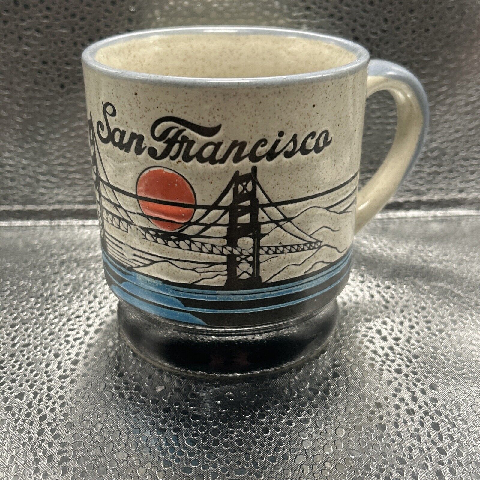 Vintage Mico San Francisco Golden Gate Bridge Coffee Mug Cup 1982 VTG Stoneware 