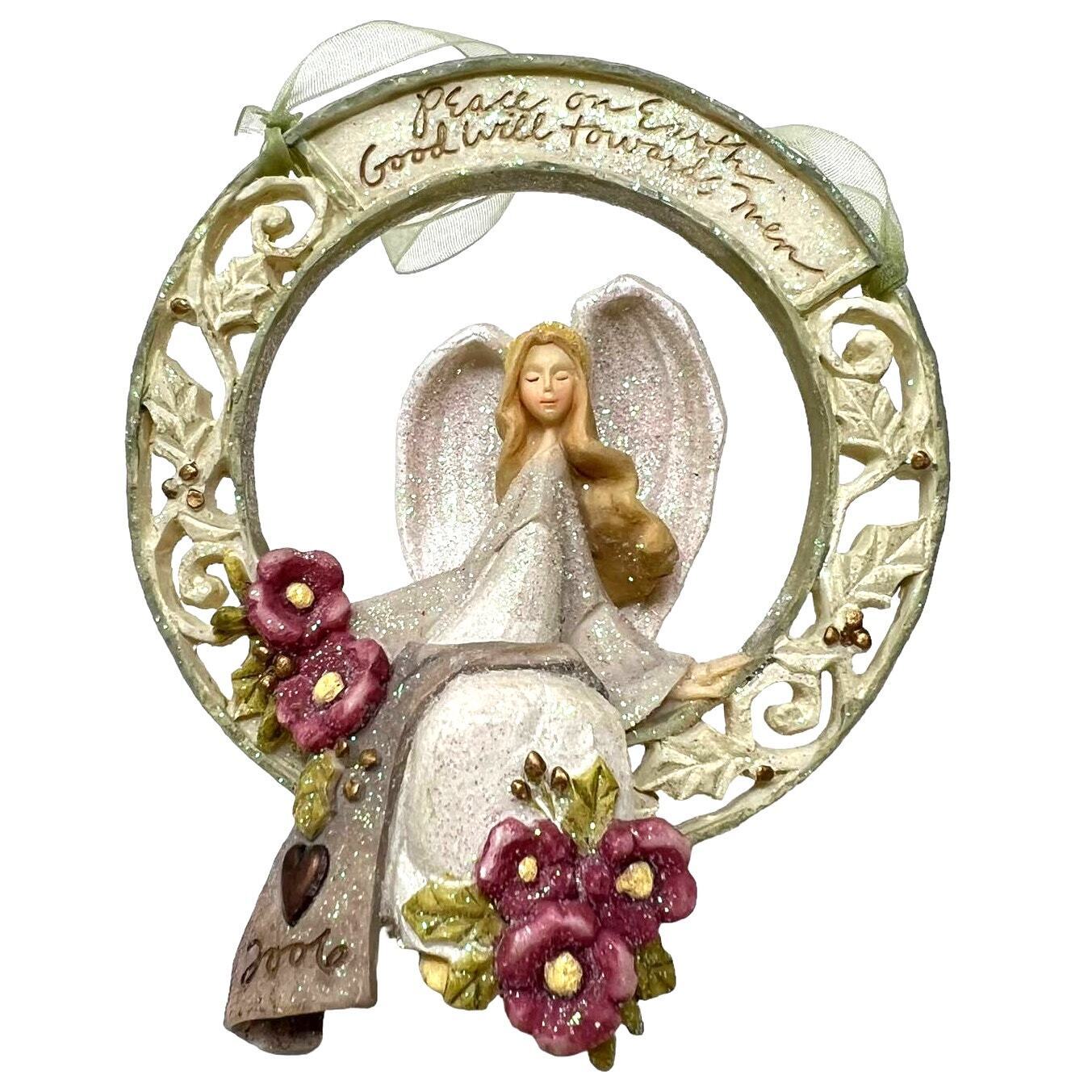 ENESCO Foundations Angel Collection Hanging Wreath Ornament 2006 Peace on Earth