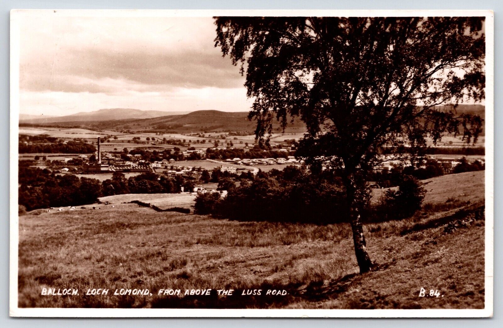 Scotland Balloch Loch Lomond Above Luss Road RPPC Vintage Postcard