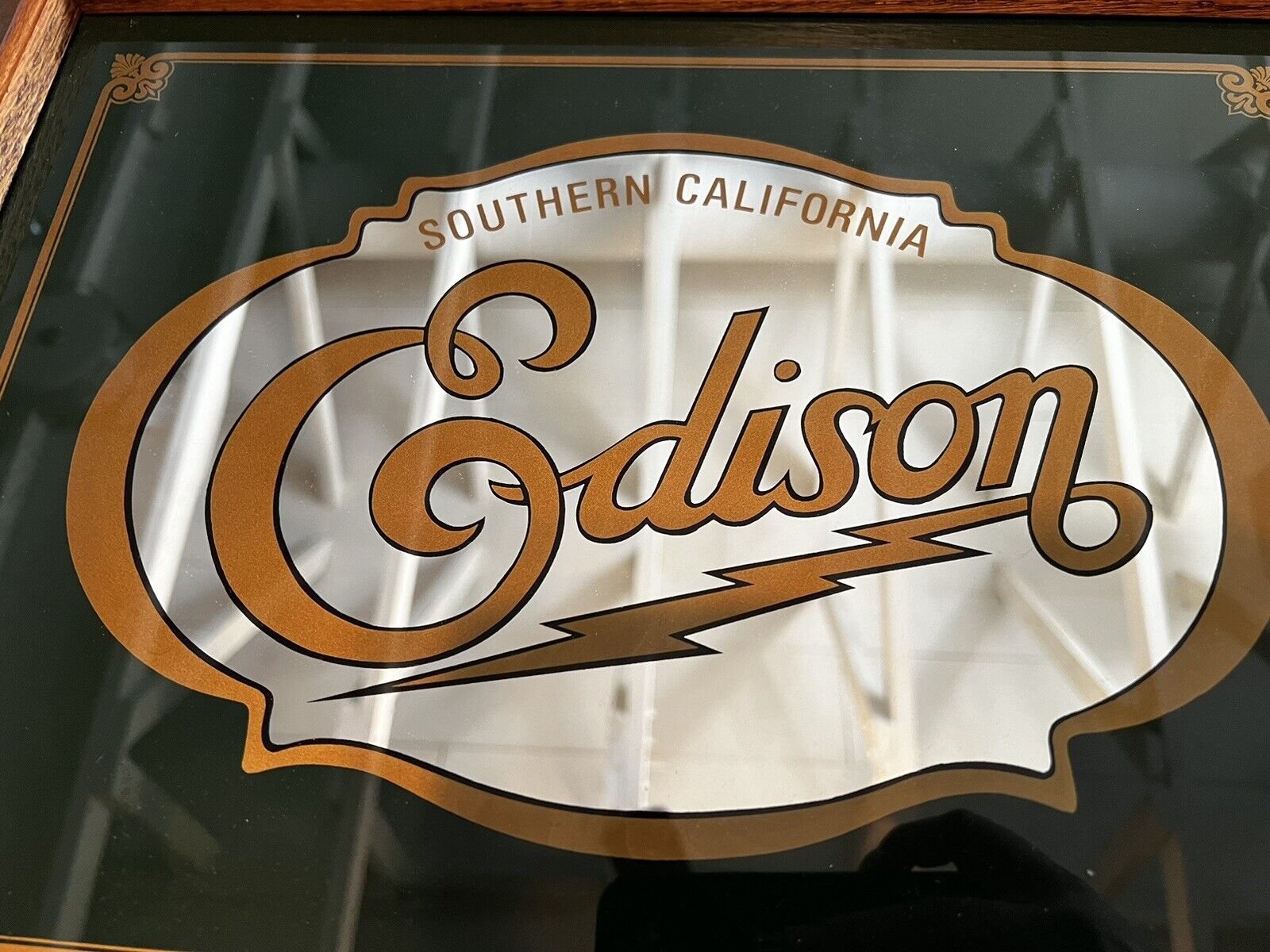Vintage Southern California Edison 1928-1963 Logo wall Mirror. Extremely Rare