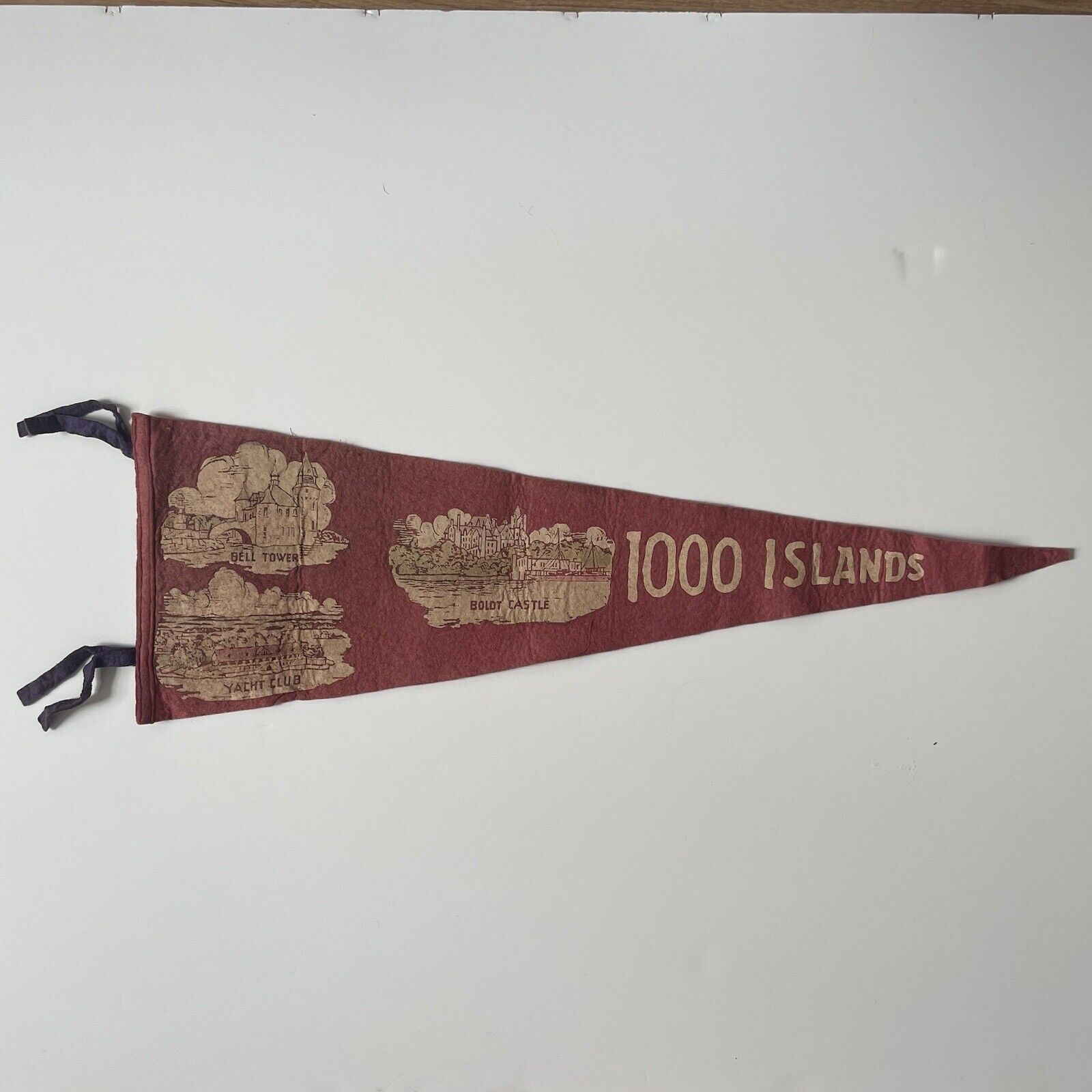 Vintage Thousand Islands Pennant New York Canada 1000 1930s 40s