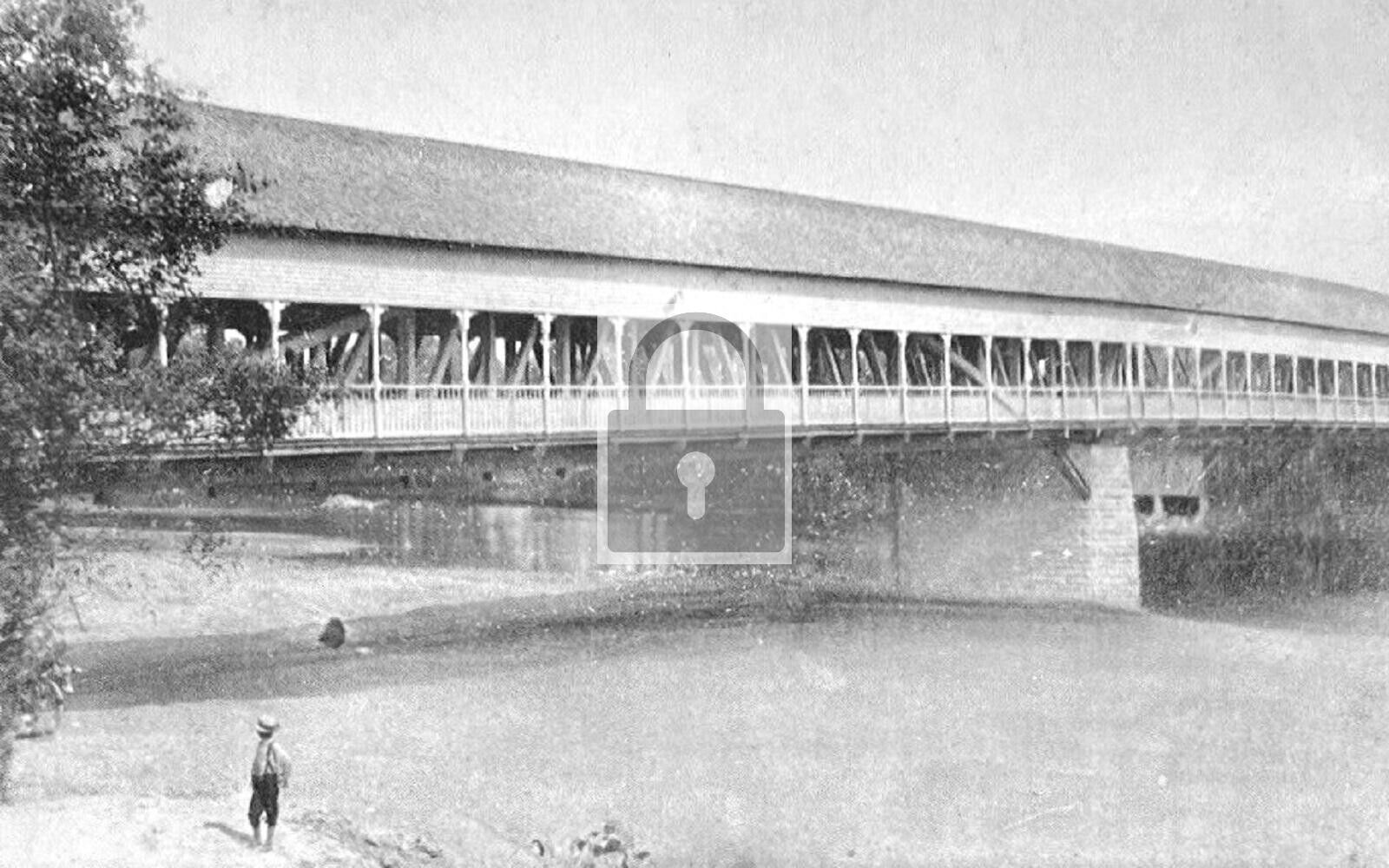 White Water Covered River Bridge Connersville Indiana IN Reprint Postcard