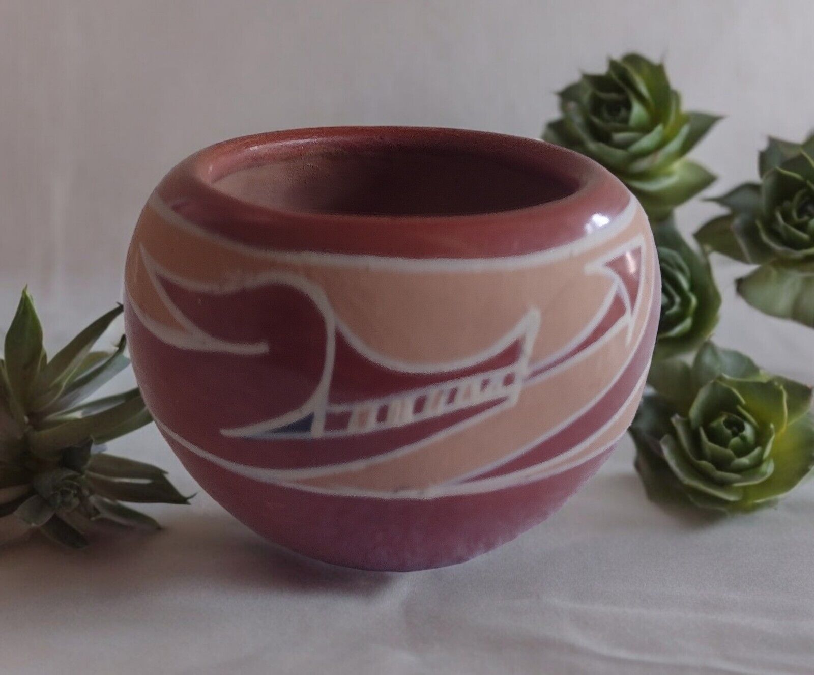 Marie Askan Santa Clara Pottery Avanyu Pottery Bowl Native American