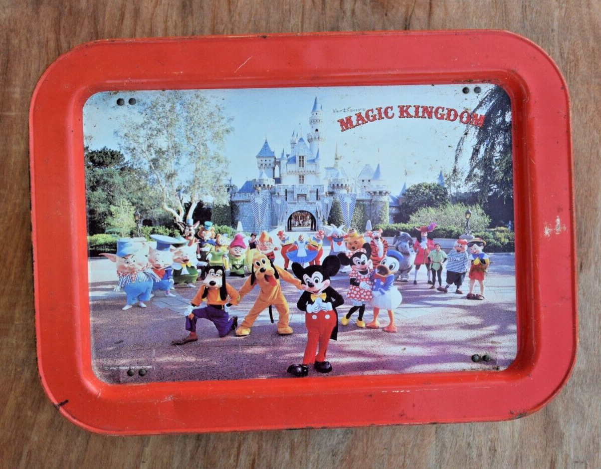 Vintage 1980's Walt Disney Magic Kingdom Mickey and Friends Lap TV Tray