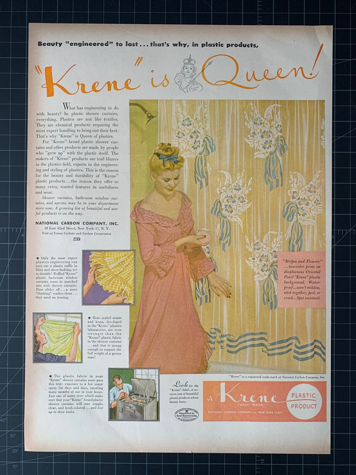 Vintage 1946 Krene Plastics Print Ad