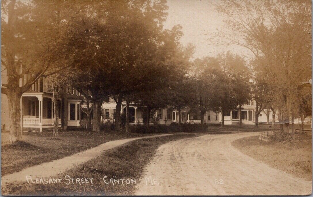 1925, Pleasant Street, CANTON, Maine Real Photo Postcard