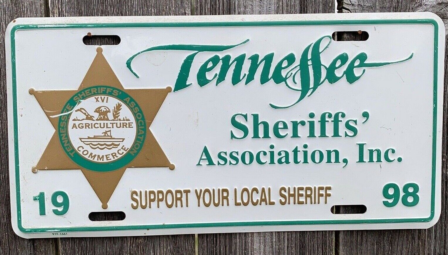 1998 Tennessee Sheriff's Association License Plate