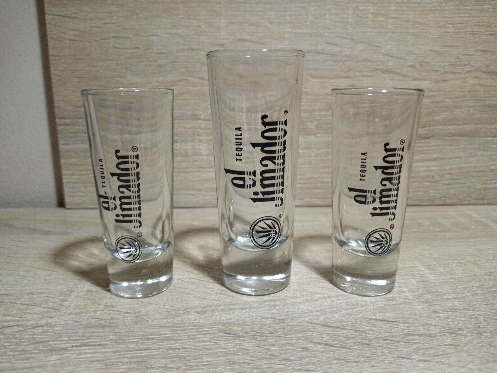 El Jimador Tequila XL Oversized Double Shot Glass And 2 Shooter Shot Glasses