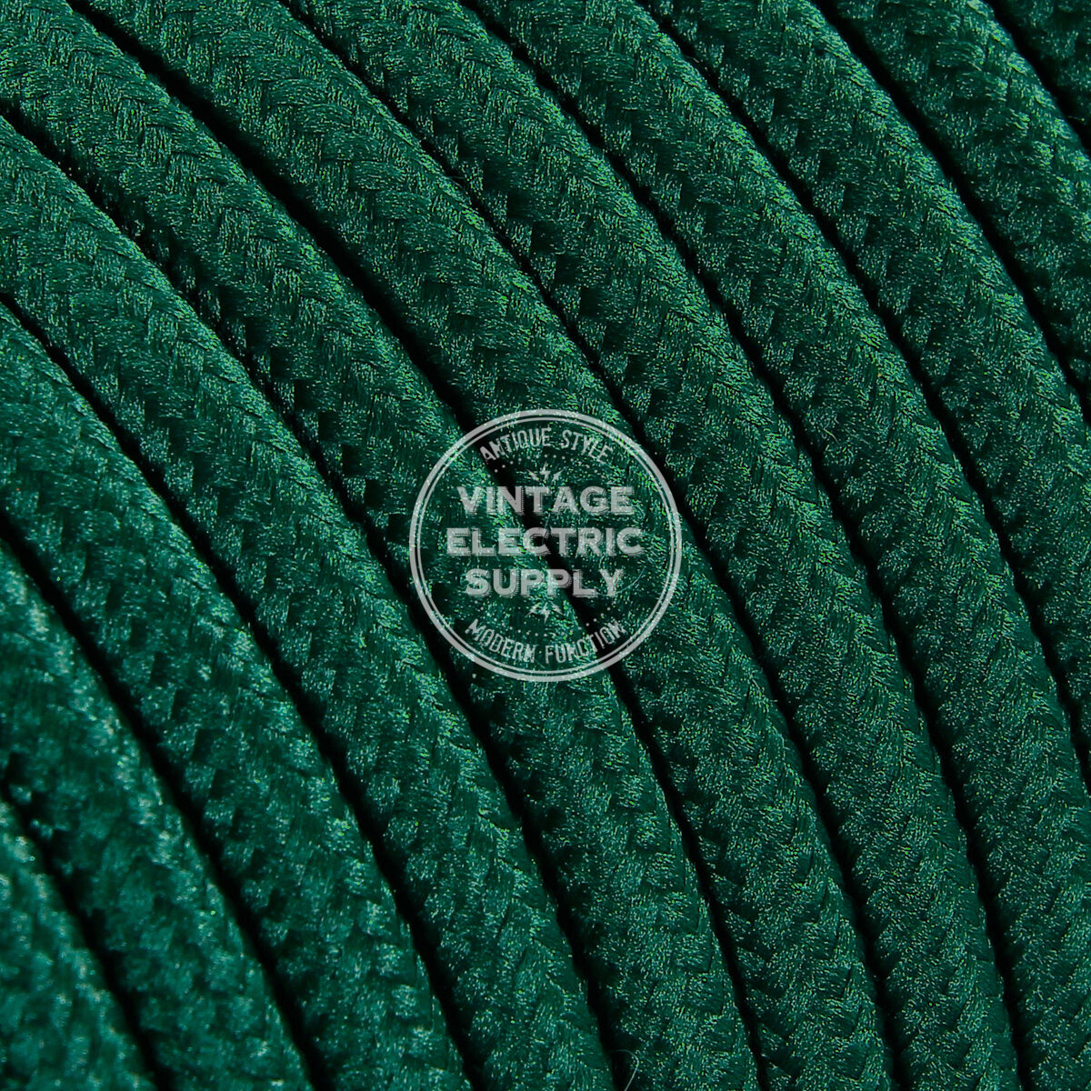 Emerald Round Cloth Covered Electrical Wire - Braided Rayon Fabric Wire