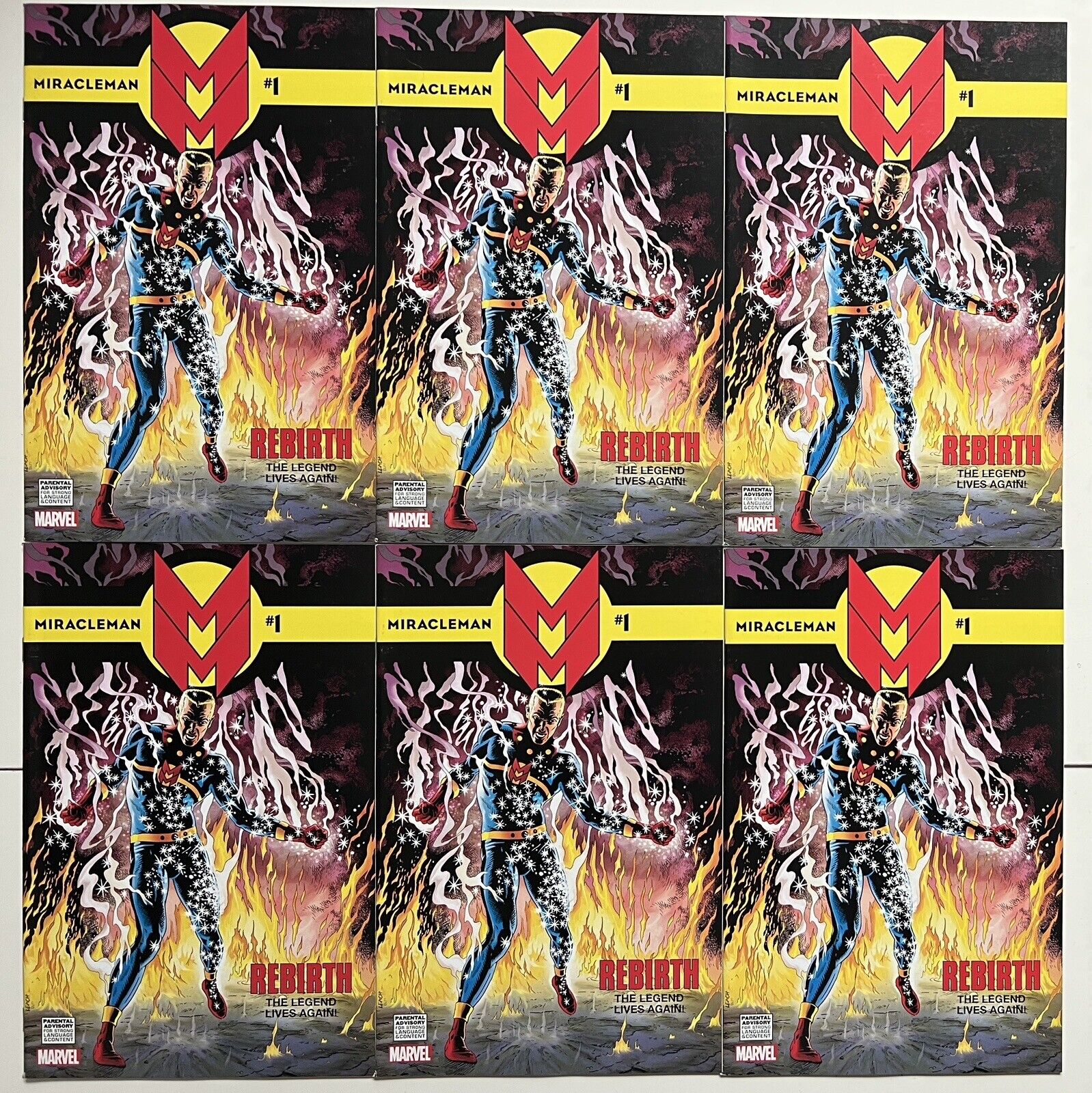 Lot of 6 Miracleman 1 Garry Leach Classic Variant Marvel Comics 2014 Alan Moore