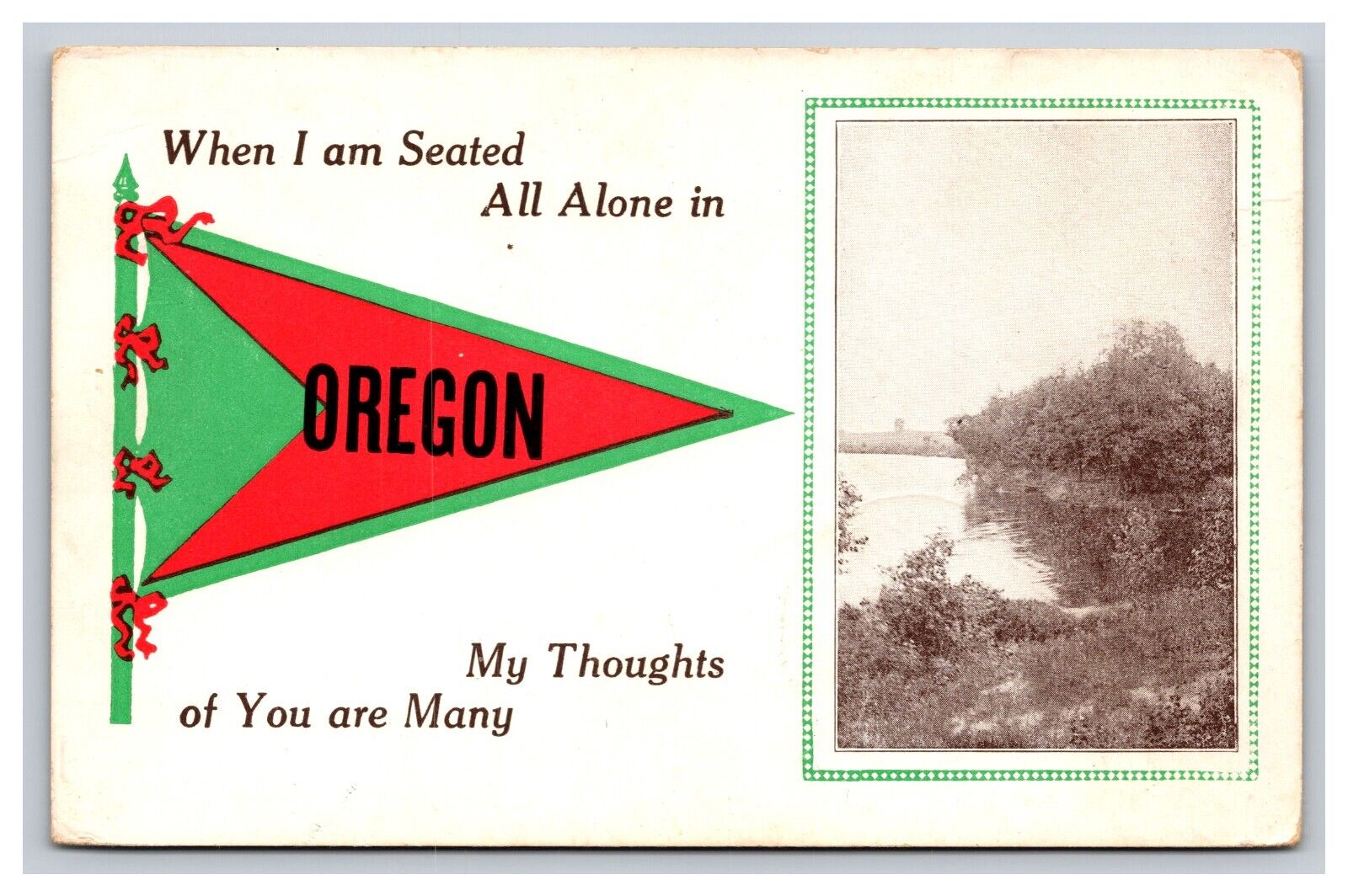 1913 Pennant Card From Oregon OR Postcard