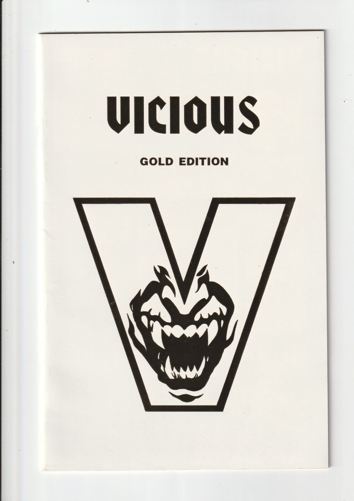 Vicious #1 Brainstorm Comics 1994 Gold Edition White pages 1st Print