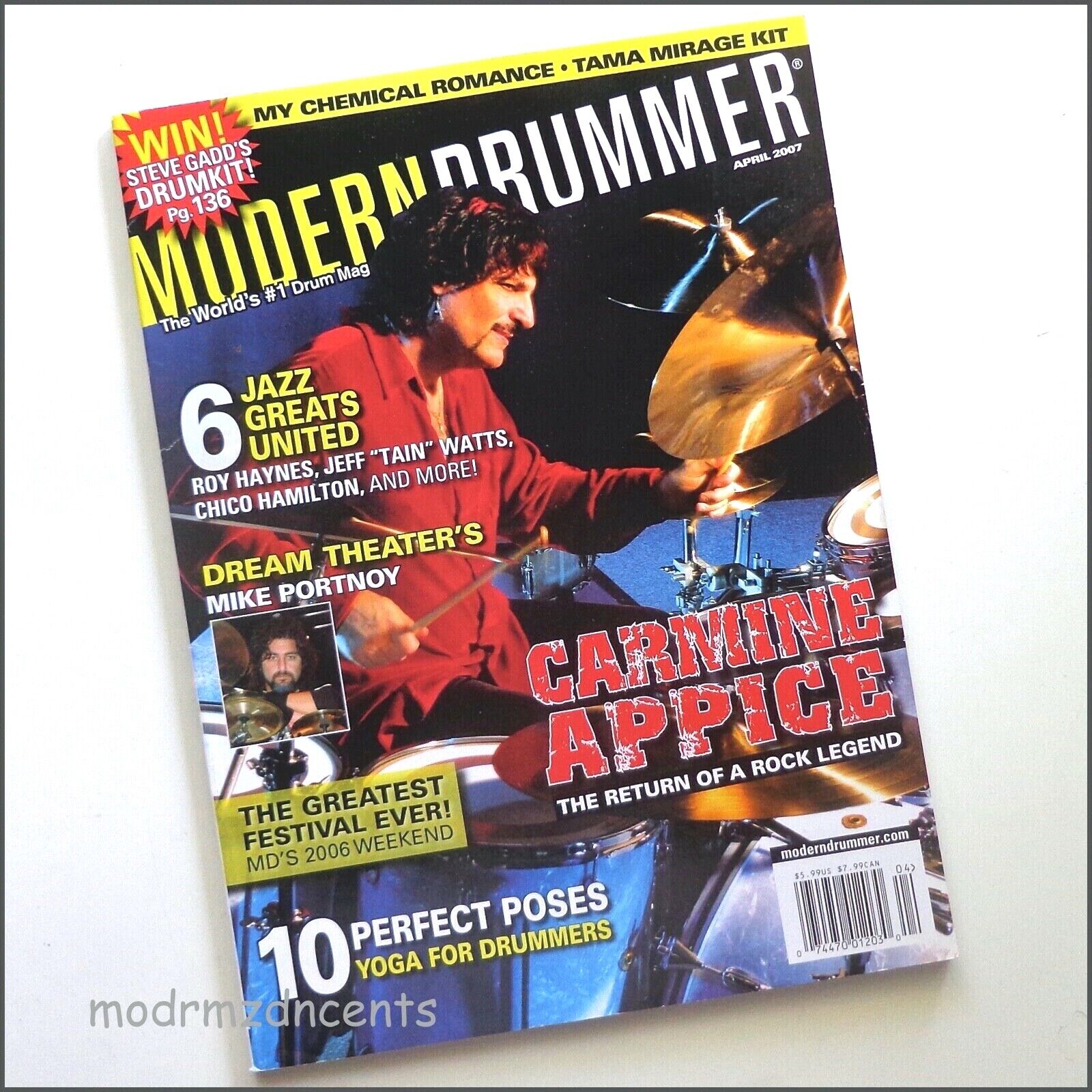 MODERN DRUMMER - April 2007 - CARMINE APPICE + Mike Portnoy of Dream Theater