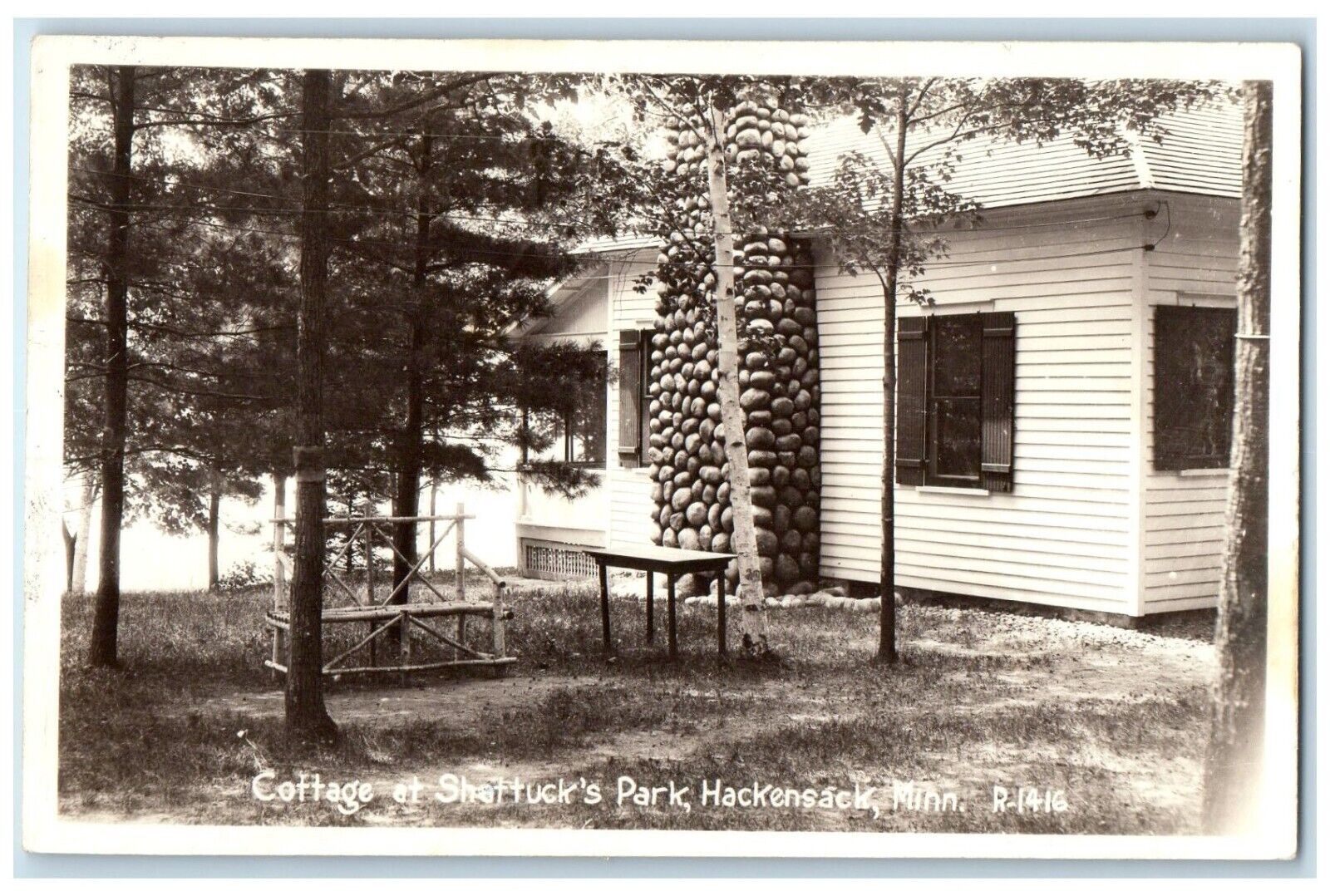 1935 Cottage At Shattuck\'s Park Hackensack Minnesota MN RPPC Photo Postcard