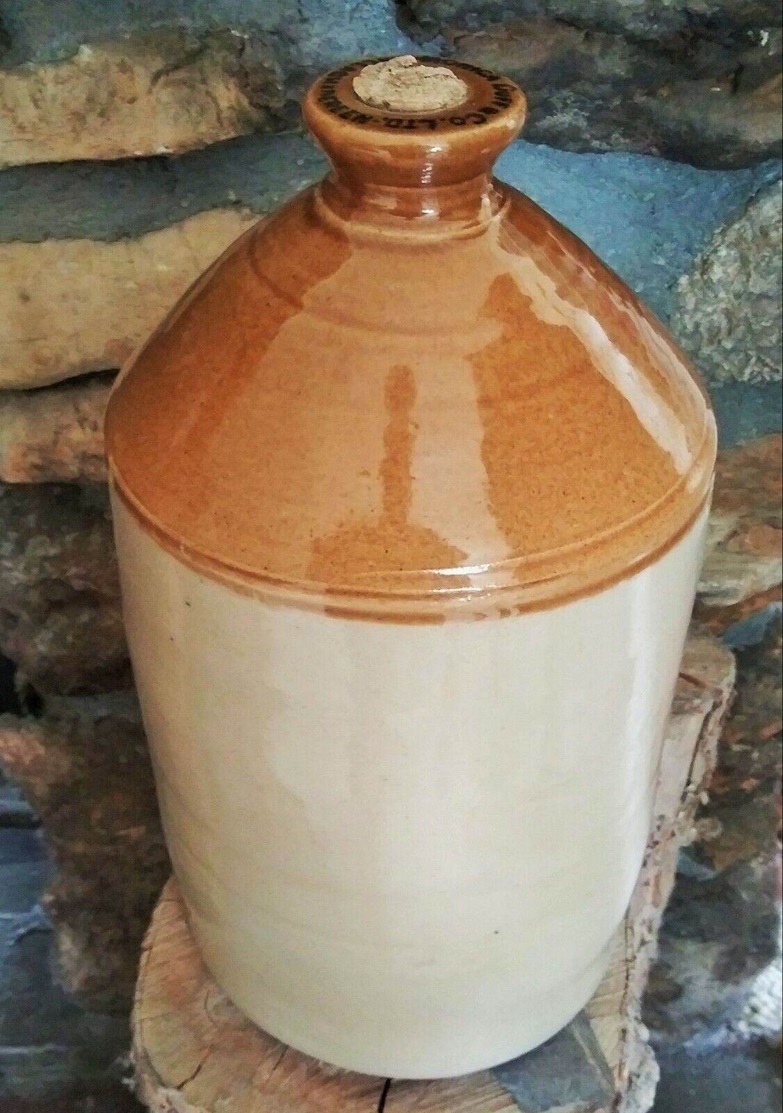 Antique MONICA DUFF & Co. LTD Ballaghaderreen Stoneware Glazed TALL JUG IRELAND 