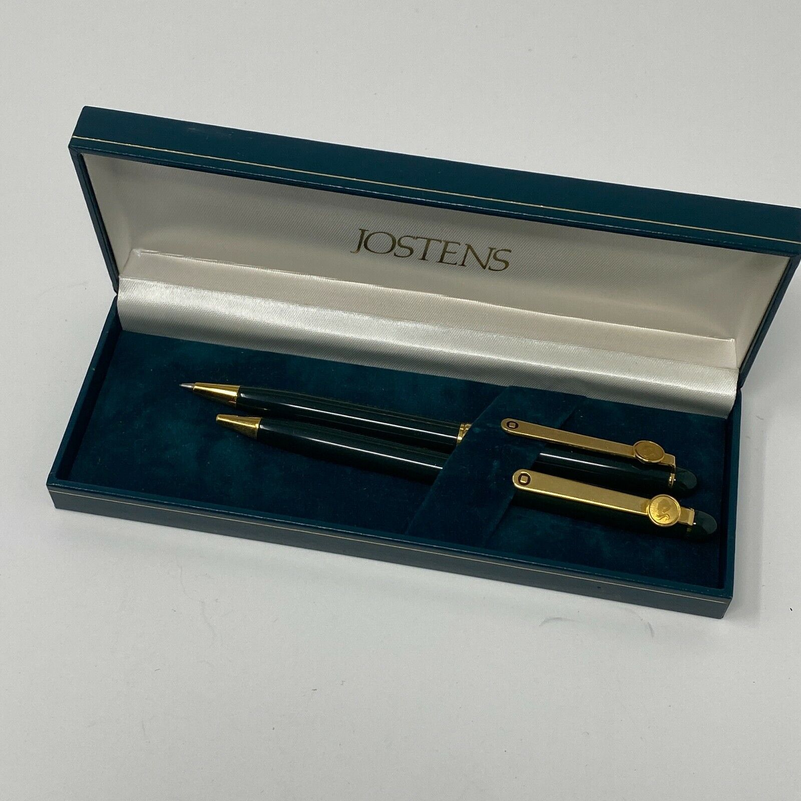 Vintage Jostens Colibri Pen + Mechanical Pencil Set In Original Gift Box - Gold