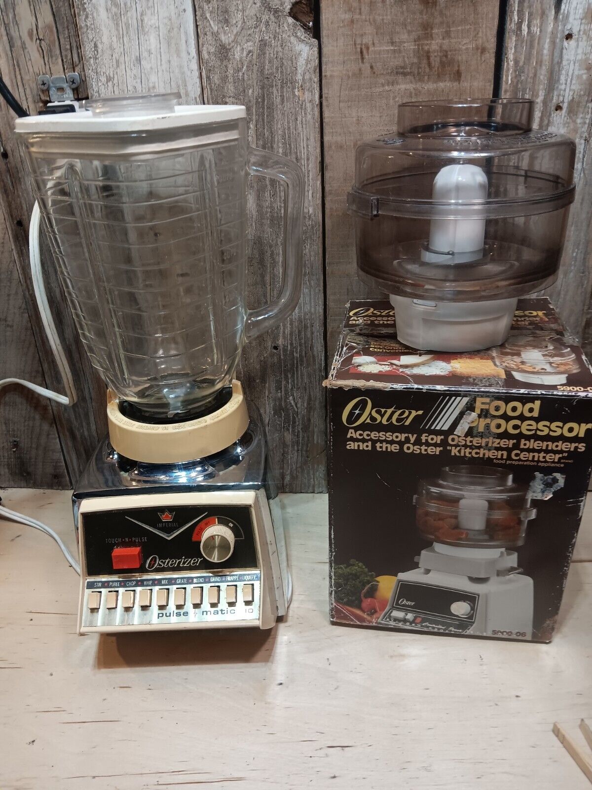 Vintage Imperial Osterizer Pulse-Matic 10  Blender W/ Food Processor Attachment