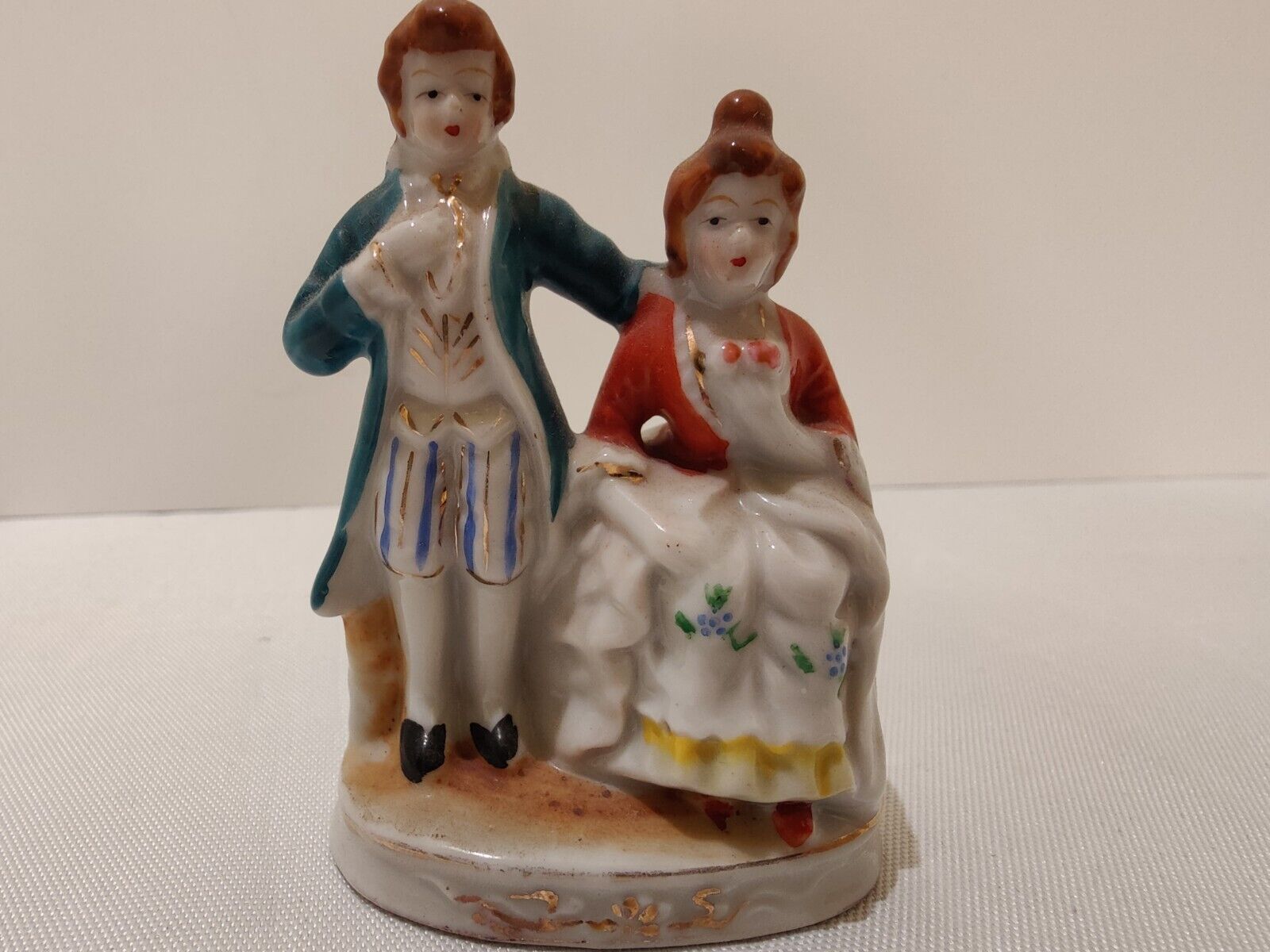 Vintage Occupied Japan Figurine Porcelain Victorian Couple Miniature 3.5\