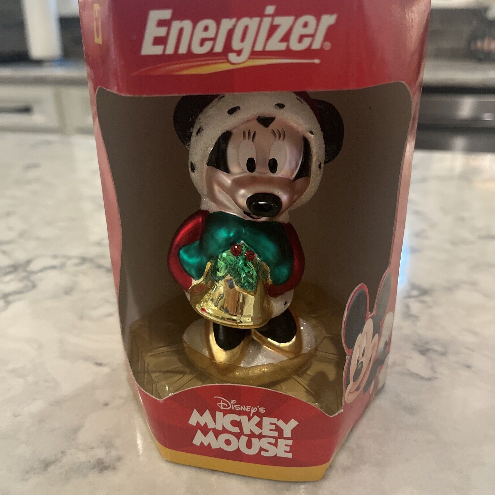 Disney Minnie   Mouse Energizer European Styled Blown Glass Christmas Ornament