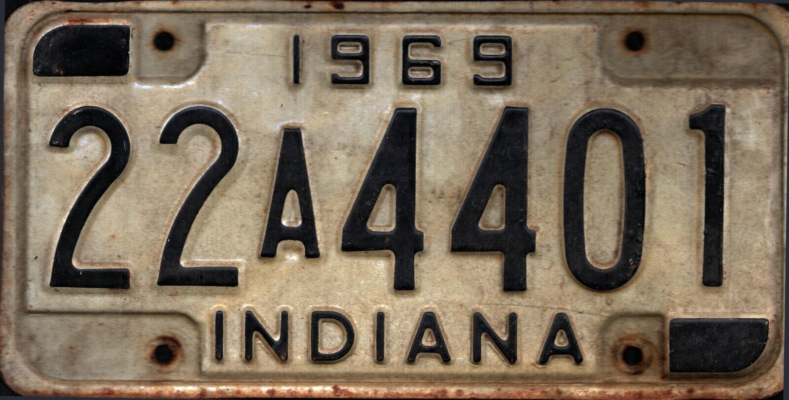 Vintage 1969 INDIANA License Plate - Crafting Birthday MANCAVE slf