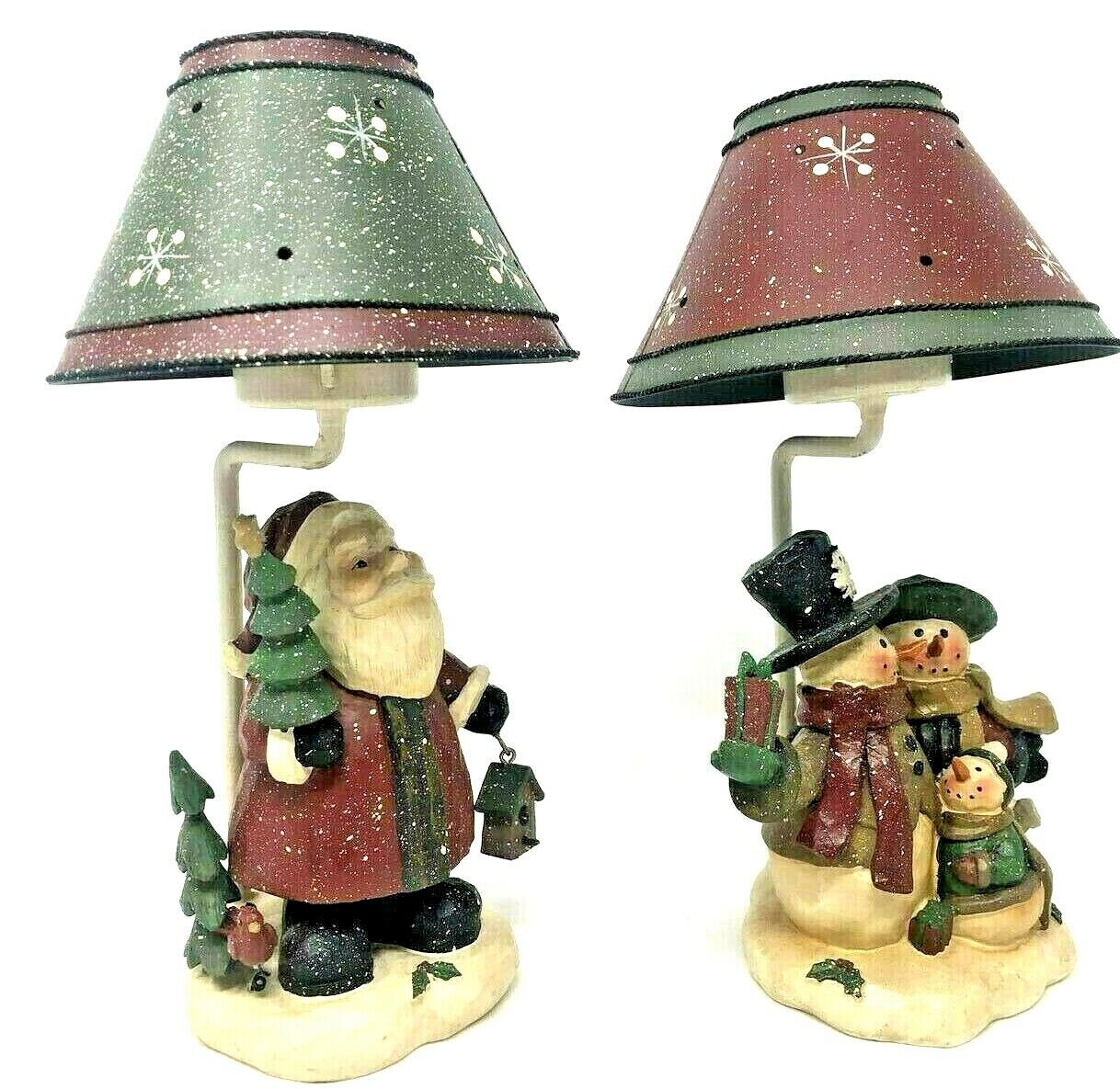DEAL - Set of 2 Christmas Tealight Lamps - Santa Claus and Snowmen - 9\