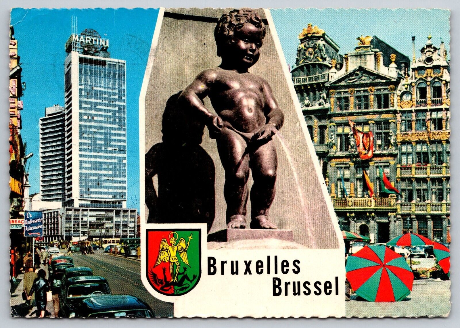 Postcard Belgium  Brussels Statue of peeing boy 2L