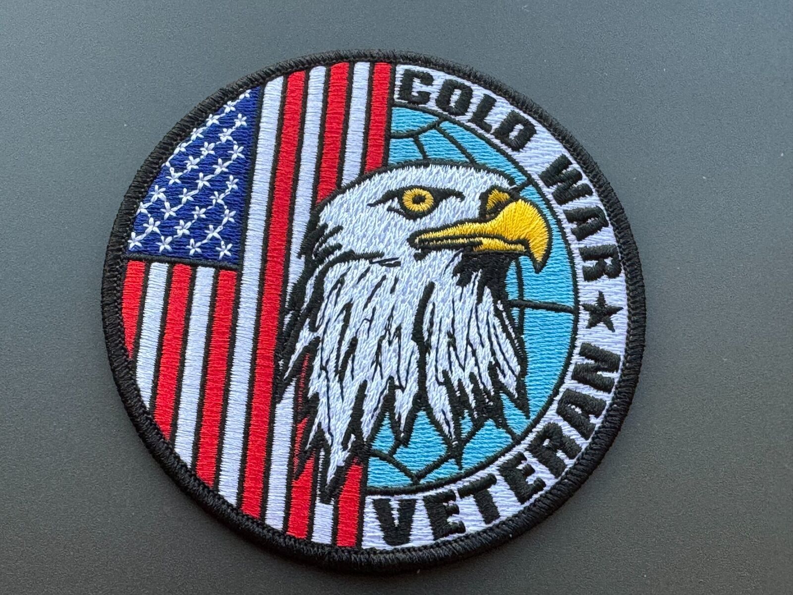 Vintage US Military Cold War Veteran Patch, Eagle, 4”