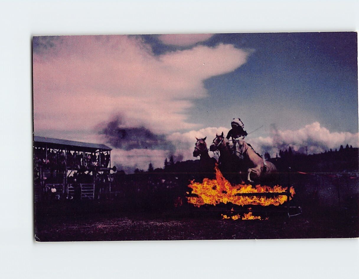 Postcard Pendleton Roundup Fire-Jump Eastern Oregon USA
