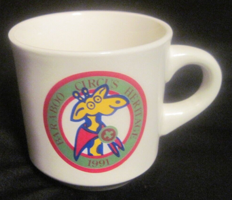 Baraboo Circus Heritage Ceramic Mug VTG 1991 Wisconsin Cartoon Giraffe RARE