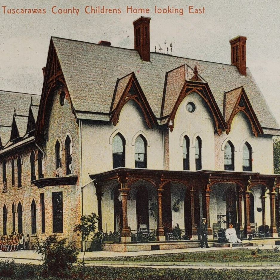 Tuscarawas County Childrens Home Postcard c1908 Canal Dover Ohio Vintage OH D754