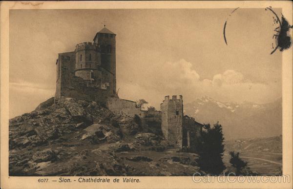 Switzerland Sion-Chathedrale de Valere B & Co. Postcard Vintage Post Card