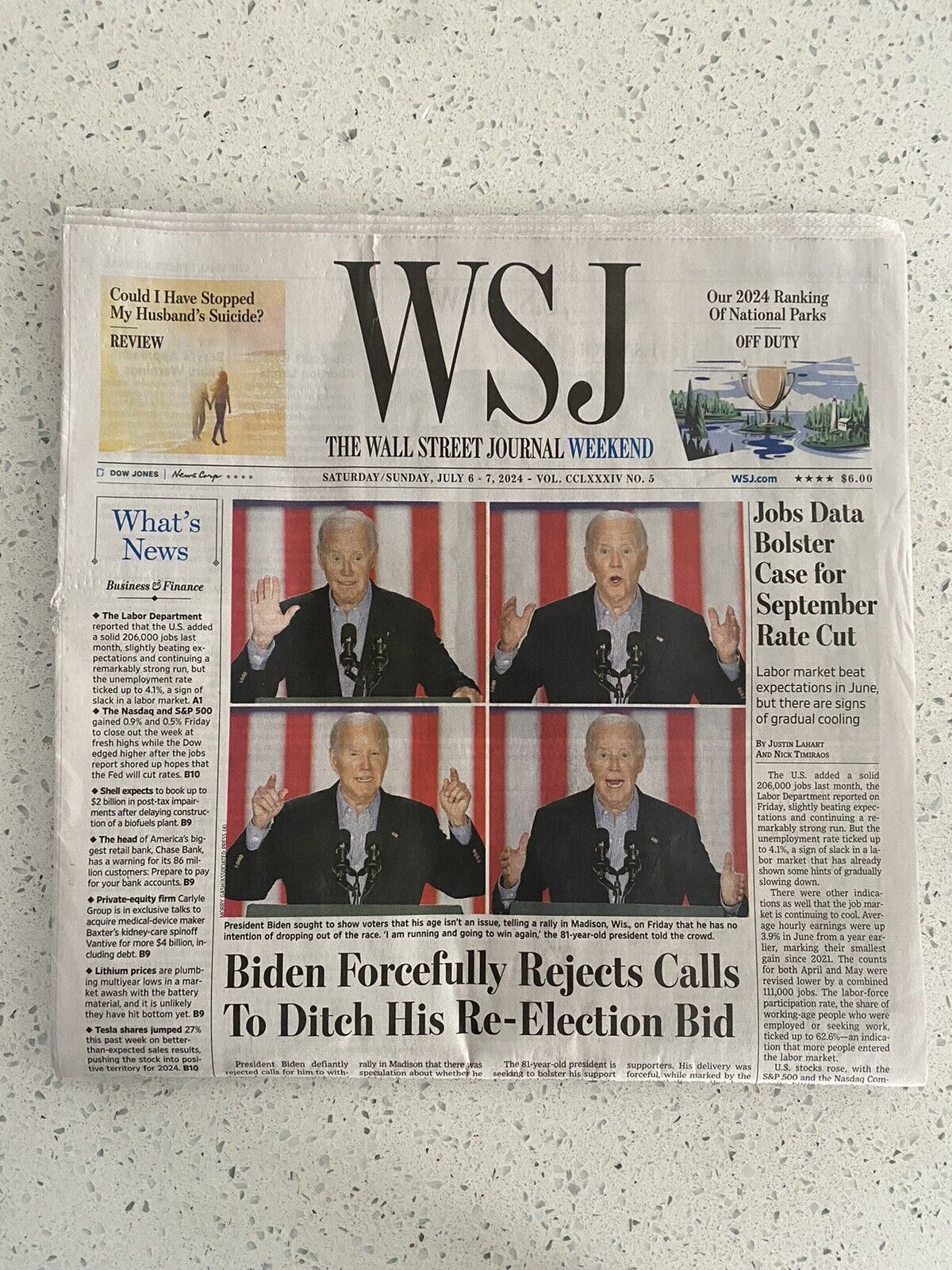 The Wall Street Journal Saturday, July 6 - 7, 2024 Complete Print Newspaper NEW