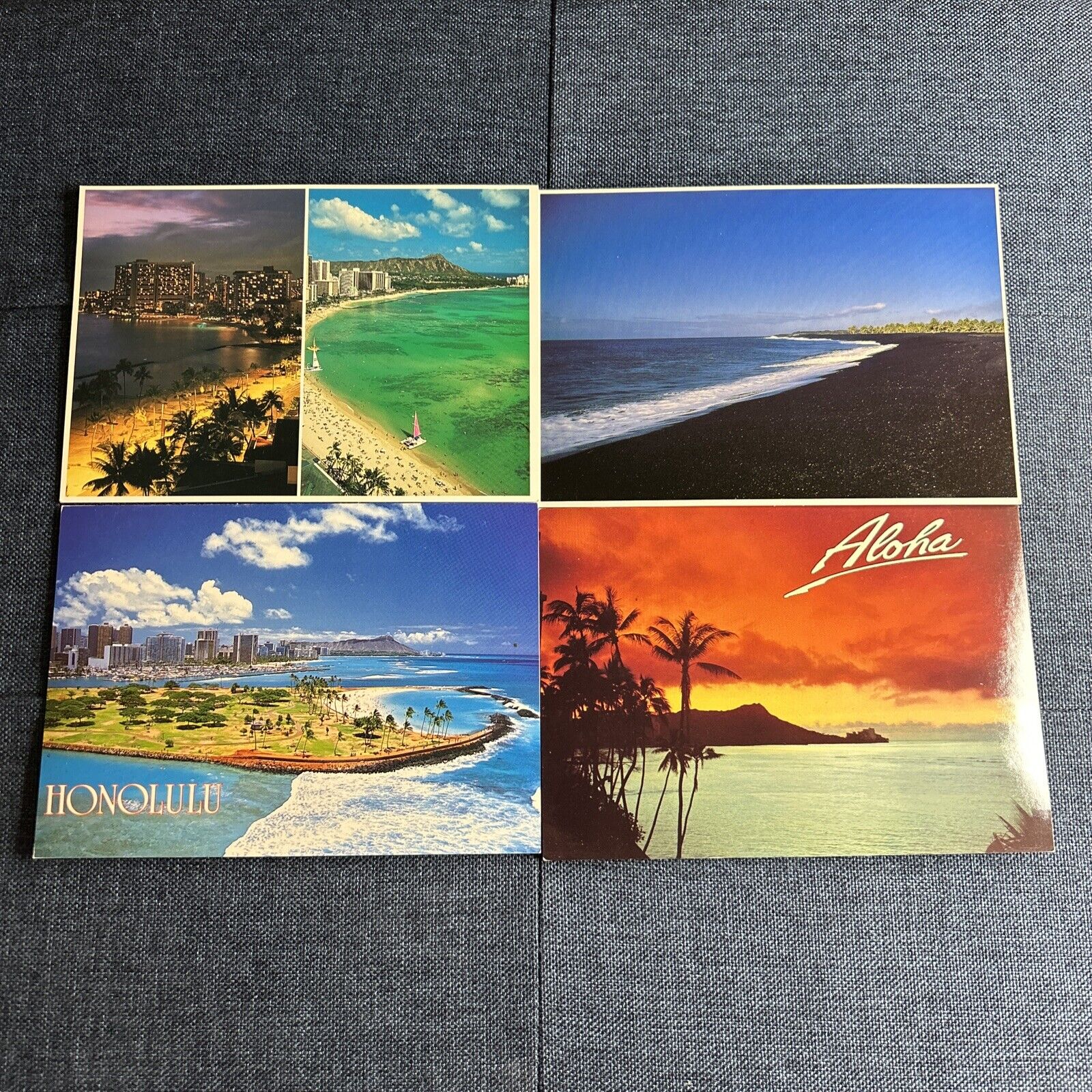Honolulu Hawaii Postcards - Lot Of 4 - Waikiki - Kamoamoa Beach