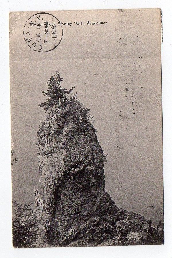 DB Postcard, Siwash Rock, Stanley Park, Vancouver, British Columbia