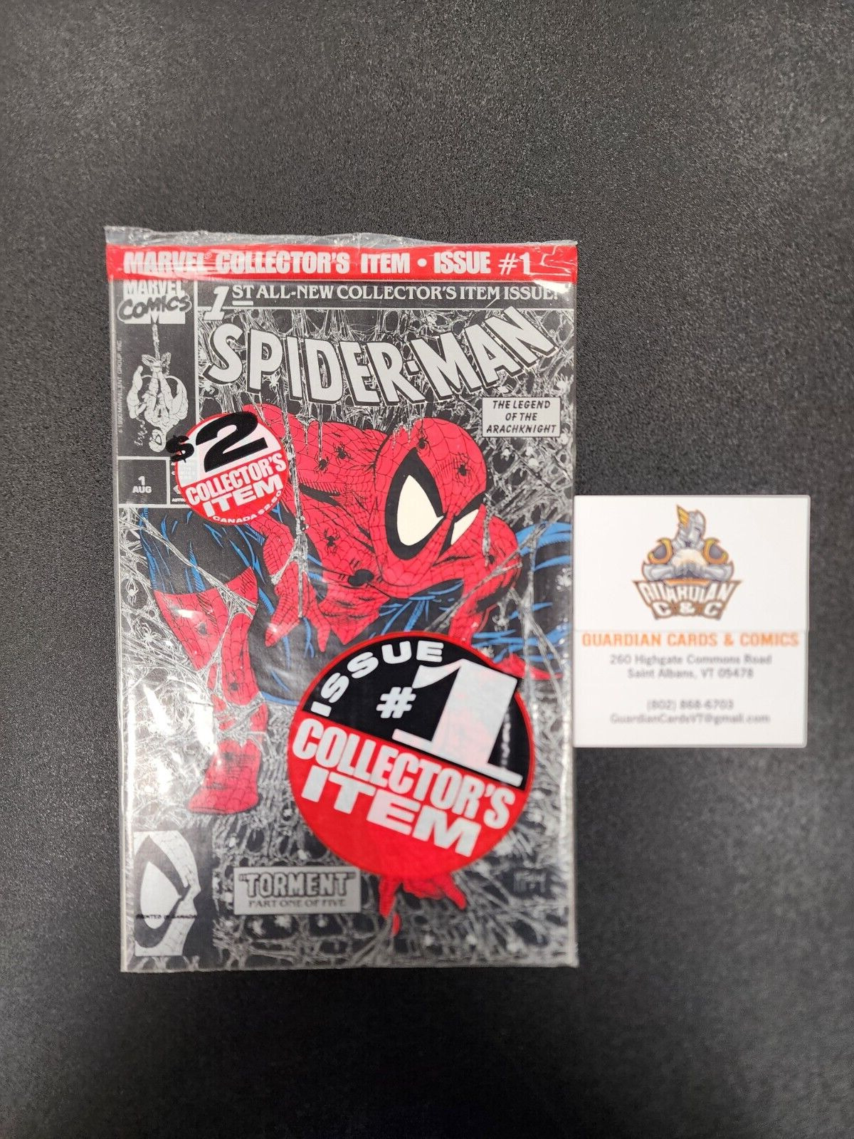 Spider-Man #1 (1990) Marvel Comics Silver Cover Todd McFarlane NM Original Bag