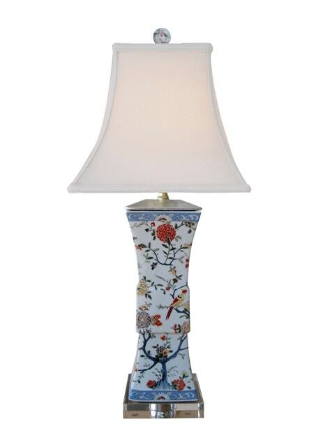 Beautiful Floral Porcelain Square Vase Table Lamp 28\