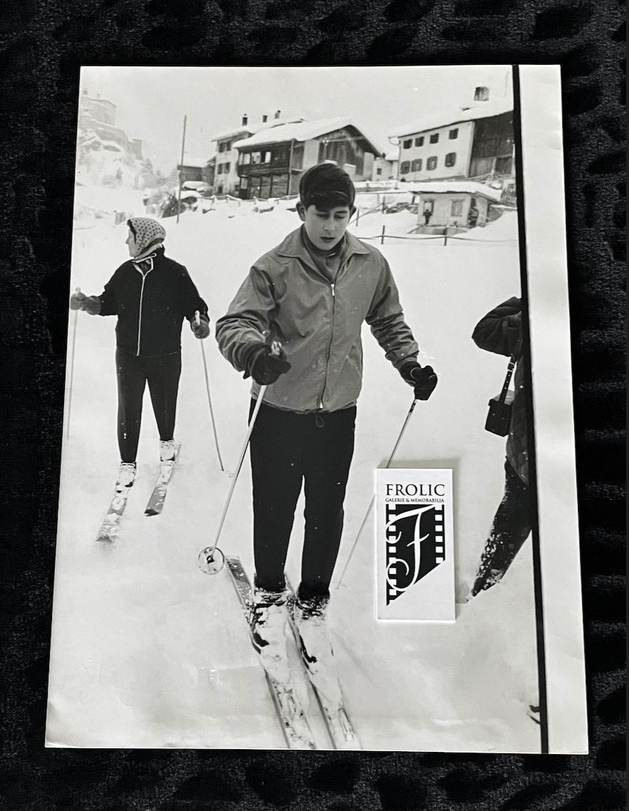 U.K. KING CHARLES III 1963 Prince Charles Skiing Original Photo Paris Match RARE