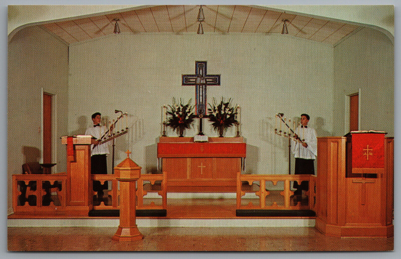 San Antonio TX Gethsemane American Lutheran Church Altar Boys c1960 Postcard