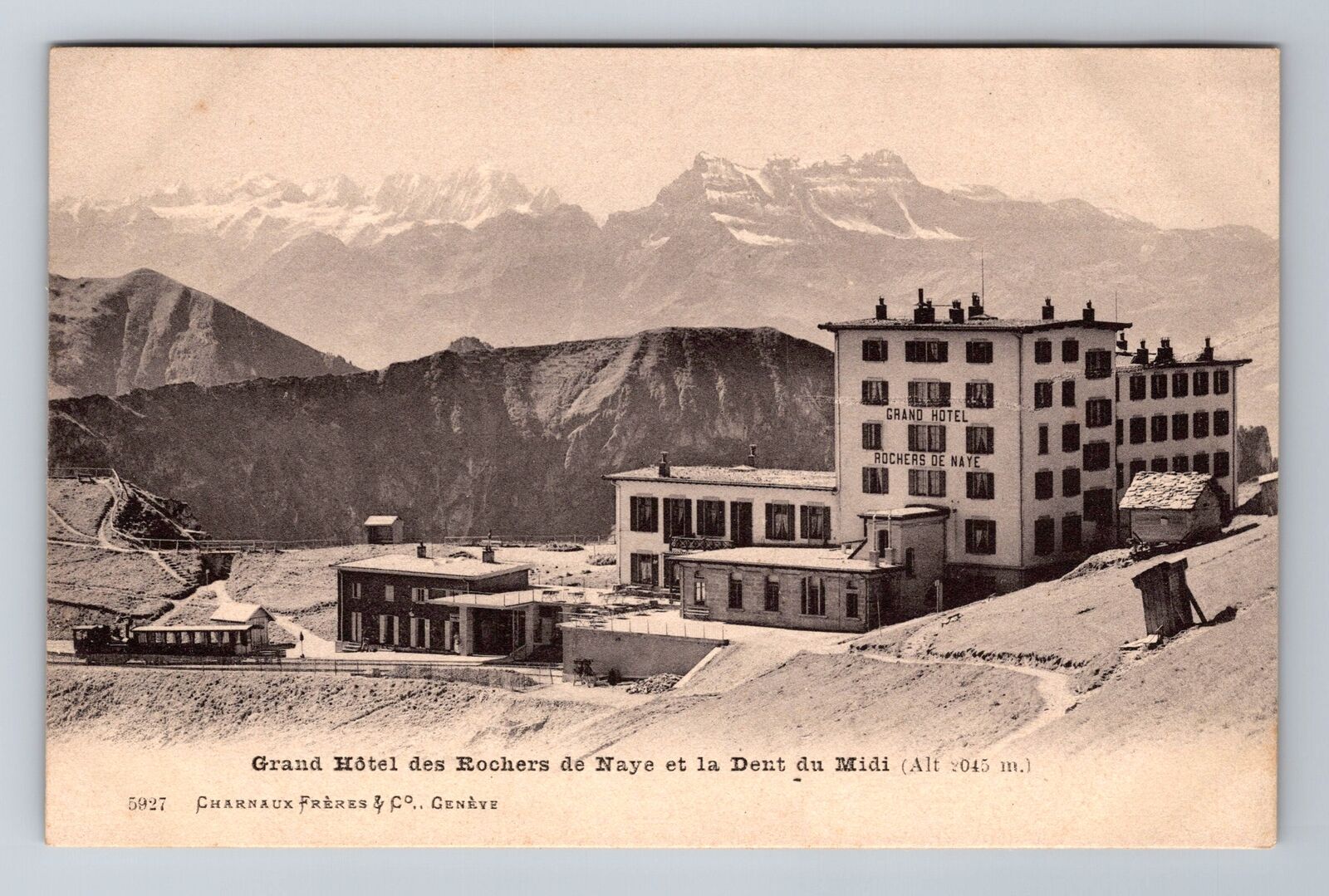 Switzerland, Grand Hotel des Rochers de Naye et la Dent du Midi Vintage Postcard
